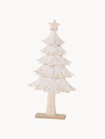 Decoratieve kerstboom Janne, MDF, polyester-vilt, Beige, lichtbruin, B 23 x H 47 cm