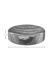 Marmeren zeepbakje Teren, Marmer, Zwart, Ø 11 x H 3 cm