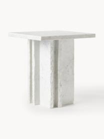 Table d'appoint en marbre Selene, Marbre, Blanc, marbré, larg. 40 x prof. 40 cm