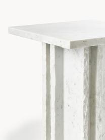 Table d'appoint en marbre Selene, Marbre, Blanc, marbré, larg. 40 x prof. 40 cm