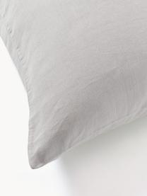 Funda de almohada de lino lavado Airy, 100% lino con certificado European Flax
Densidad de hilo 165 TC

El lino es una fibra natural que se caracteriza por su transpirabilidad, durabilidad y suavidad. El lino es un material refrescante, absorbe la humedad intercambiándola con el ambiente, que lo hace ideal para las temperaturas altas.

El material utilizado en este producto ha sido probado contra sustancias nocivas y está certificado según STANDARD 100 por OEKO-TEX®, 137, CITEVE., Gris, An 45 x L 110 cm