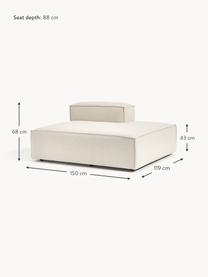 Chaise longue module Lennon, Bekleding: 100% polyester De slijtva, Frame: massief grenenhout, multi, Poten: kunststof Dit product is , Geweven stof gebroken wit, B 150 x D 123 cm, rugleuning links