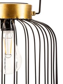 Lámpara farolillo solar para exterior Wonder, Lámpara: metal, Pantalla: plástico, Negro, dorado, Ø 19 x Al 29 cm