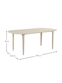 Mesa de comedor ovalada de madera de roble maciza Archie, 200 x 100 cm, Madera de roble maciza pintada
100% madera con certificado FSC, procedente de silvicultura sostenible, Roble Sonoma, An 200 x F 100 cm