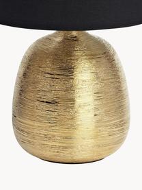 Lampa stołowa z ceramiki Oscar, Czarny, odcienie złotego, Ø 20 x 39 cm