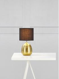 Lámpara de mesa de cerámica Oscar, Negro, dorado, Ø 20 x Al 39 cm