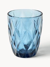 Set 4 bicchieri con motivo in rilievo Colorado, Vetro, Blu, malva, grigio, verde, Ø 8 x Alt. 10 cm, 260 ml