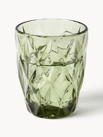 Set 4 bicchieri con motivo strutturato Colorado, Vetro, Blu, malva, grigio, verde, Ø 8 x Alt. 10 cm, 260 ml