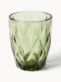 Set 4 bicchieri con motivo in rilievo Colorado, Vetro, Blu, malva, grigio, verde, Ø 8 x Alt. 10 cm, 260 ml