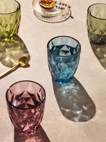 Vasos con patrón texturizado Colorado, 4 uds., Vidrio, Azul, malva, gris, verde, Ø 8 x Al 10 cm, 260 ml