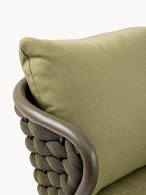Sofa ogrodowa Harlow (2-osobowa), Tapicerka: 100% polipropylen, Stelaż: aluminium malowane proszk, Oliwkowozielona tkanina, taupe, S 165 x G 77 cm