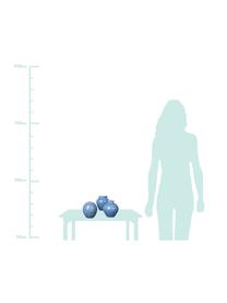 Komplet wazonów z ceramiki Ingrid, 3 elem., Ceramika, Odcienie niebieskiego, Ø 14 x W 15 cm