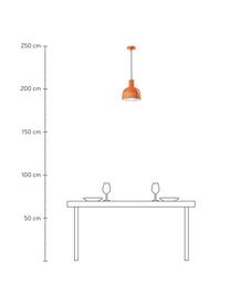 Lámpara de techo pequeña de cerámica Caxixi, Pantalla: cerámica, Anclaje: cerámica, Cable: cubierto en tela, Naranja, Ø 22 x Al 27 cm