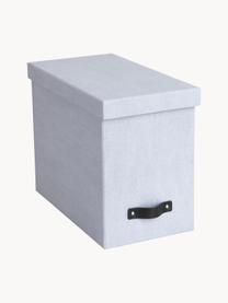 Hängeregister-Box Johan II mit acht Hängemappen, Box: Canvas, fester Karton (10, Griff: Leder, Hellgrau, B 19 x T 35 cm