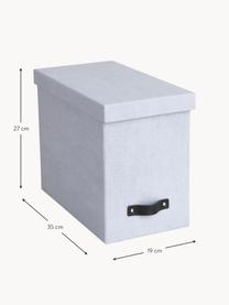 Caja organizadora Jahan, Caja: canvas, cartón rígido (10, Asa: cuero, Gris claro, marrón, L 19 x An 35 cm