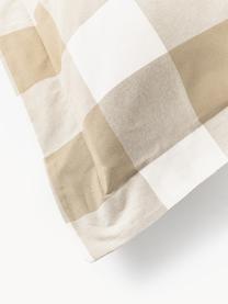 Federa in cotone a quadri Nels, Tonalità beige, bianco, Larg. 50 x Lung. 80 cm