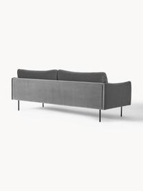 Samt-Sofa Moby (3-Sitzer), Bezug: Samt (Hochwertiger Polyes, Gestell: Massives Kiefernholz, Samt Grau, B 220 x T 95 cm