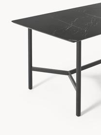 Mesa de aspecto mármol para exterior Connor, Tablero: cerámica, Estructura: metal pintado, Aspecto mármol negro, negro, An 160 x F 85 cm