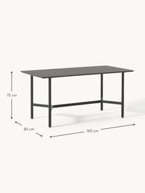 Mesa de aspecto mármol para exterior Connor, Tablero: cerámica, Estructura: metal pintado, Aspecto mármol negro, negro, An 160 x F 85 cm