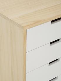 Cassettiera Milano, Bianco, legno di paulownia, Larg. 79 x Prof. 65 cm