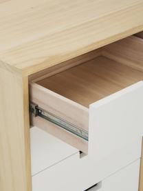 Cassettiera Milano, Bianco, legno di paulownia, Larg. 79 x Prof. 65 cm