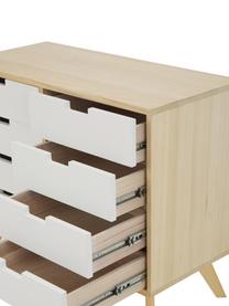 Cassettiera Milano, Bianco, legno di paulownia, Larg. 79 x Prof. 65 cm