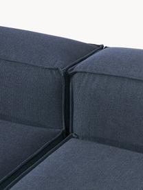 Modulares Ecksofa Lennon, Bezug: 100 % Polyester Der strap, Gestell: Massives Kiefernholz, Spe, Webstoff Dunkelblau, B 327 x T 180 cm, Eckteil links