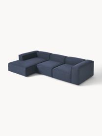 Sofá rinconera modular Lennon, Tapizado: 100% poliéster Alta resis, Estructura: madera de pino maciza, co, Patas: plástico Este producto es, Tejido azul oscuro, An 327 x F 180 cm, chaise longue izquierda