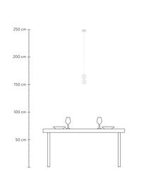 Lampa wisząca ze szkła i betonu Zero, Biały, Ø 10 x W 20 cm
