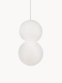 Lampa wisząca ze szkła i betonu Zero, Biały, Ø 10 x W 20 cm