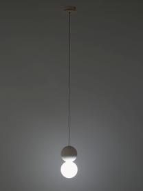 Lampa wisząca ze szkła i betonu Zero, Biały, Ø 10 x W 20 cm