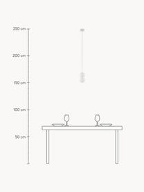 Lámpara de techo pequeña de vidrio y hormigón Zero, Pantalla: yeso de París, vidrio opa, Anclaje: aluminio recubierto, Cable: cubierto en tela, Blanco, Ø 10 x Al 20 cm