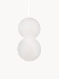 Lampa wisząca ze szkła i betonu Zero, Biały, Ø 10 x W 20 cm