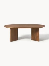 Table basse ovale en bois Toni, MDF avec placage en bois de noyer, laqué, Bois de noyer, Ø 100 x haut. 55 cm