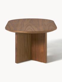 Table basse ovale en bois Toni, MDF avec placage en bois de noyer, laqué, Bois de noyer, Ø 100 x haut. 55 cm