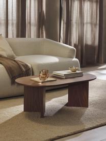 Oválný dřevěný konferenční stolek Toni, Dřevovláknitá deska střední hustoty (MDF) s lakovaná dýha z ořechového dřeva

Tento produkt je vyroben z udržitelných zdrojů dřeva s certifikací FSC®., Ořechové dřevo, Š 100 cm, H 55 cm