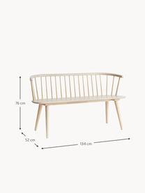 Sitzbank Jolina aus Gummibaumholz, Massives Gummibaumholz, Gummibaumholz, B 134 x H 76 cm