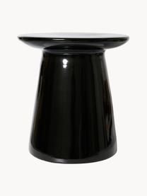 Table d'appoint ronde surface brillante Earthenware, Grès cérame, Noir, Ø 40 x haut. 43 cm