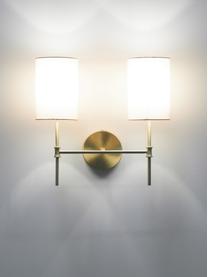 Nástenná lampa Kelsea, Lomená biela, mosadzné odtiene, Š 38 x V 36 cm