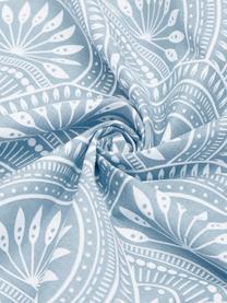 Dwustronna pościel z bawełny organicznej Tiara, Niebieski, biały, 240 x 220 cm + 2 poduszki 80 x 80 cm