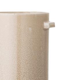 Jarrón decorativo artesanal de gres Lena, Gres, Beige, Ø 13 x Al 26 cm