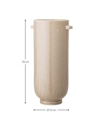 Handgefertigte Deko-Vase Lena aus Steingut, Steingut, Beige, Ø 13 x H 26 cm