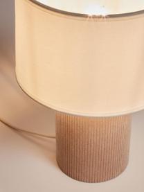 Corduroy tafellamp Bianella, Lampenkap: stof, Lampvoet: corduroy, Crèmewit, corduroy beige, Ø 20 x H 29 cm