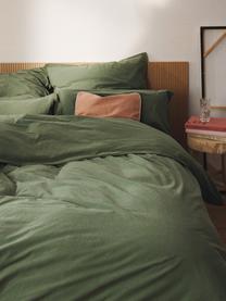 Housse de couette en percale de coton Debbie, Vert olive, larg. 200 x long. 200 cm