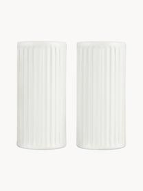 Set saliera e pepiera Groove 2 pz, Gres, Bianco opaco, Ø 4 x Alt. 9 cm