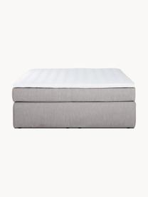 Boxspringbett Enya, Matratze: 5-Zonen-Taschenfederkern, Füße: Kunststoff Dieses Produkt, Webstoff Grau, B 140 x L 200 cm, Härtegrad H2