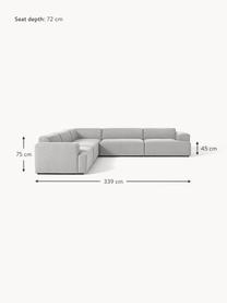 XL rohová pohovka Melva, Svetlosivá, Š 458 x H 220 cm