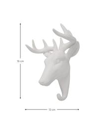 Wandhaak Deer, Porselein, Wit, H 16 cm