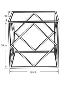 Stolik kawowy Cubo, Blat: szkło, Stelaż: metal powlekany, Odcienie złotego, transparentny, S 50 x G 50 cm