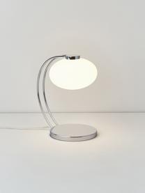 Kleine tafellamp Fay, Lampenkap: opaalglas, Chroomkleurig, B 15 x H 25 cm